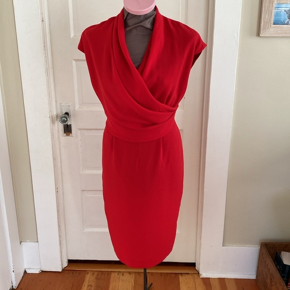 Max Mara Red Wrap Sheath Dress 8‎ - Picture 1 of 5